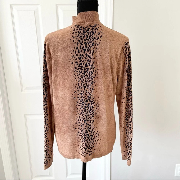 Vintage Tradition Leopard  Print Soft High Neck Sweater - Picture 3 of 15